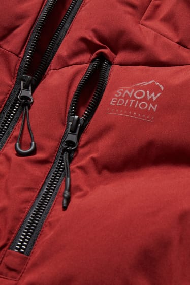 Hommes - Veste de ski à capuche - rouge foncé