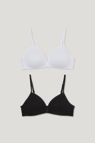Kids Girls - Multipack of 2 - non-wired bra - padded - white / black