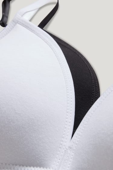 Kids Girls - Multipack of 2 - non-wired bra - padded - white / black