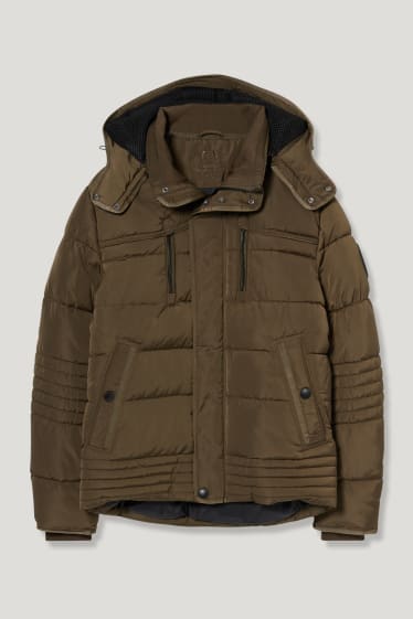 Herren - Funktionsjacke mit Kapuze - recycelt - dunkelgrün