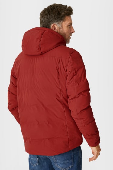 Hommes - Veste de ski à capuche - rouge foncé