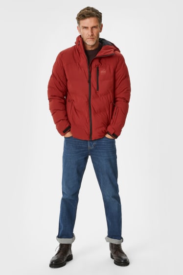 Hommes - Veste de ski à capuche - rouge foncé