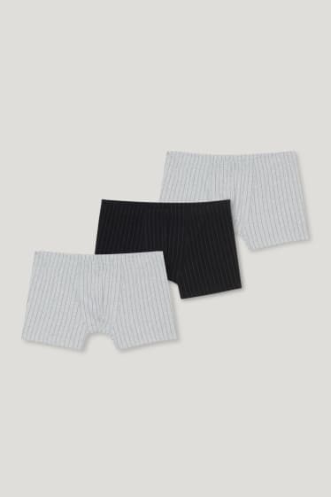 Hommes grandes tailles - Lot de 3 - boxers - à rayures - gris / noir