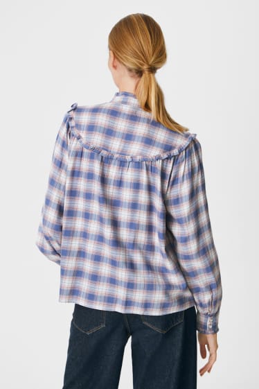Donna - Blusa - a quadretti - blu