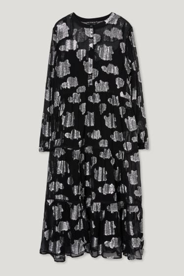 Women - Dress - shiny - black