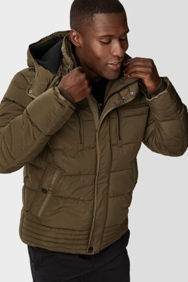 Herren - Funktionsjacke mit Kapuze - recycelt - dunkelgrün
