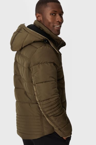 Herren - Funktionsjacke mit Kapuze - recycelt - dunkelgrün