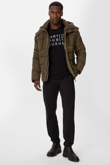 Herren - Funktionsjacke mit Kapuze - recycelt - dunkelgrün
