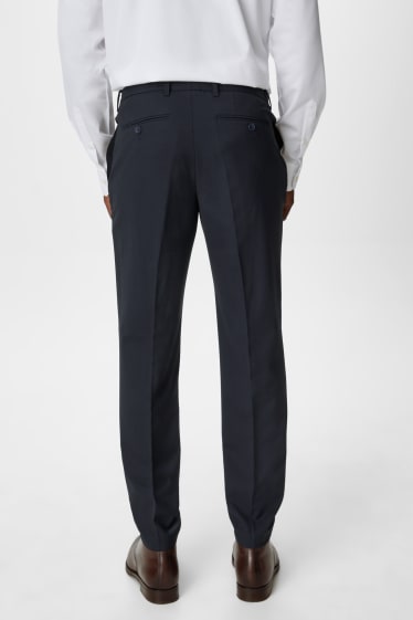 Hommes - Pantalon de costume - body fit - stretch - LYCRA® - matière recyclée - bleu foncé