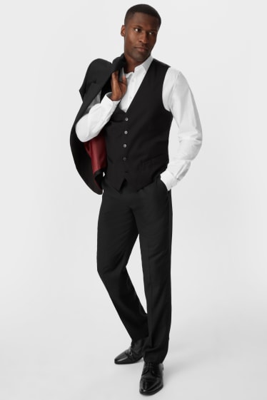 Pánské - Obleková vesta - Slim Fit - černá