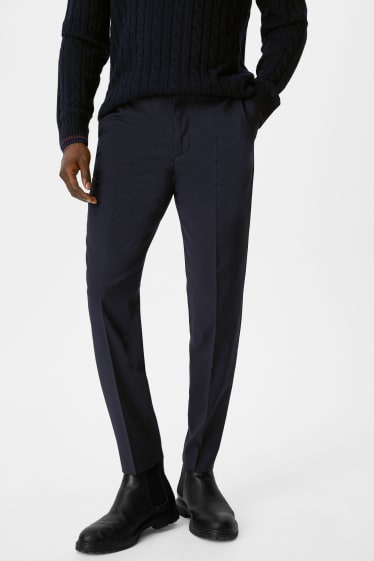 Hombre - Pantalón - slim fit - flex - mezcla de lana virgen - LYCRA® - azul oscuro