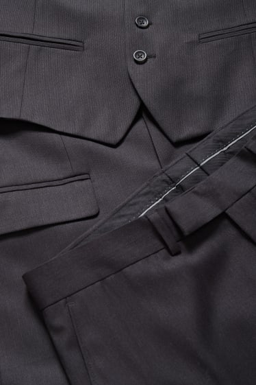Herren - Anzug mit Weste - Regular Fit - Stretch - 3 teilig - schwarz