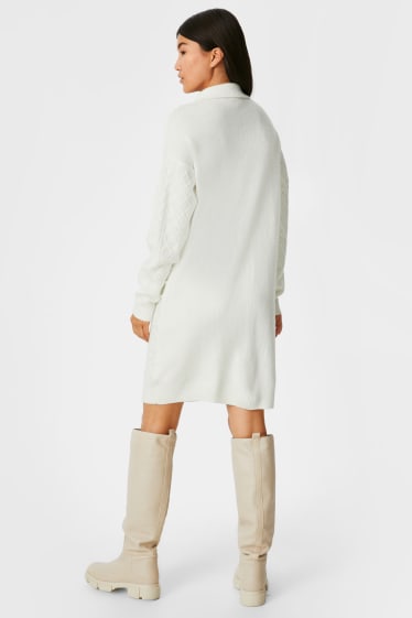 Dámské - Šaty fit & flare - z recyklovaného materiálu - krémově bílá