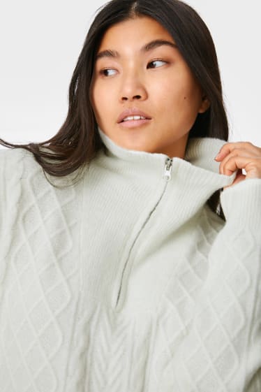 Dámské - Šaty fit & flare - z recyklovaného materiálu - krémově bílá