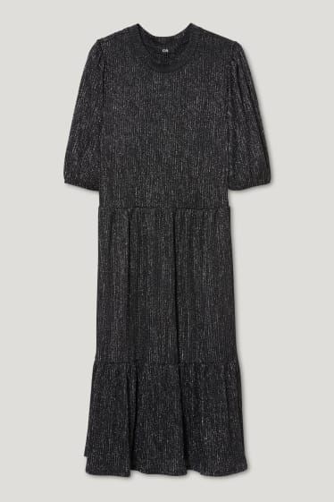 Femmes - Robe fit & flare - effet brillant - noir