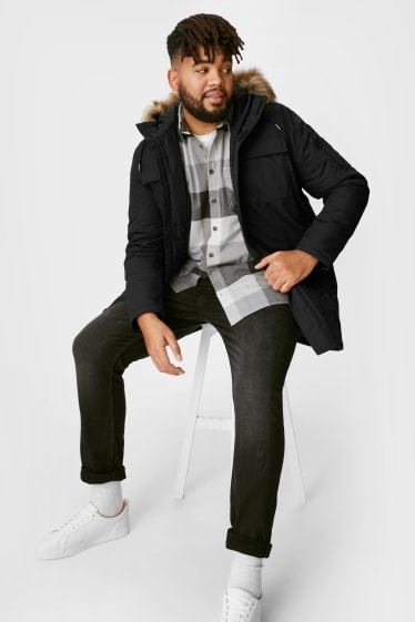 Exclusiv online - CLOCKHOUSE - parka cu glugă și aplicații din blană artificială - negru