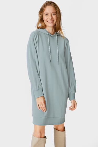 Femei - Rochie în A cu glugă - verde mentă