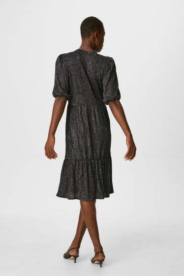 Femmes - Robe fit & flare - effet brillant - noir