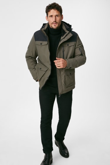 Men - Outdoor jacket with hood - dark green