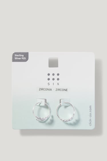 Damen - SIX - Set - Ohrstecker - 925 Silber - 2 teilig - silber