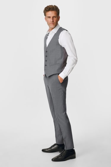 Exclusief online - Gilet uit het combi-systeem - slim fit - Flex - mix van scheerwol - LYCRA® - grijs-mix