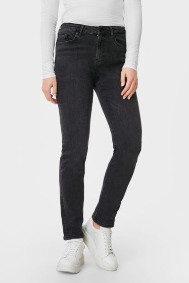 Dámské - Straight jeans - džíny - tmavošedé