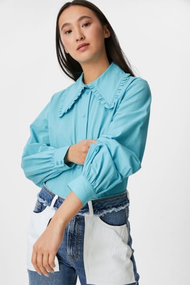 Women - Blouse - light turquoise