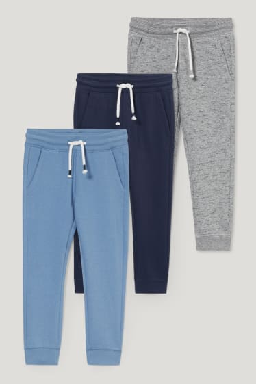 Garçons - Lot de 3 - pantalon de jogging - bleu  / bleu foncé