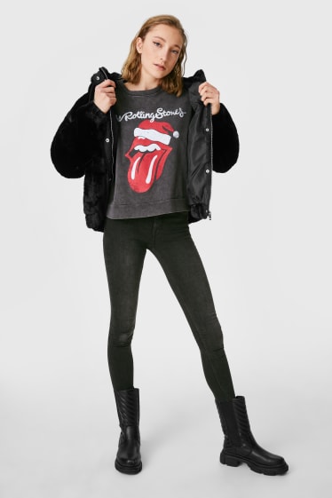 Clockhouse femme - CLOCKHOUSE - sweat-shirt de Noël - The Rolling Stones - gris anthracite