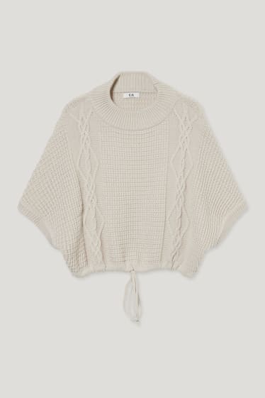 Damen - Poncho - beige