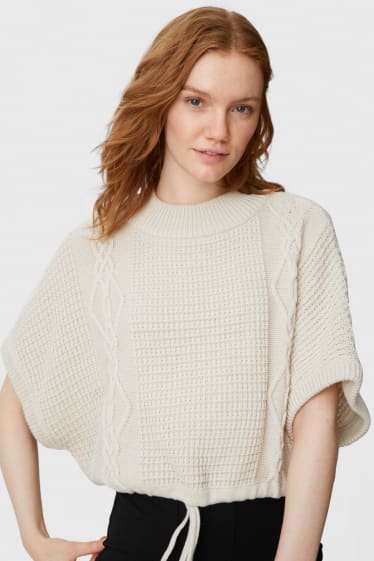 Damen - Poncho - beige