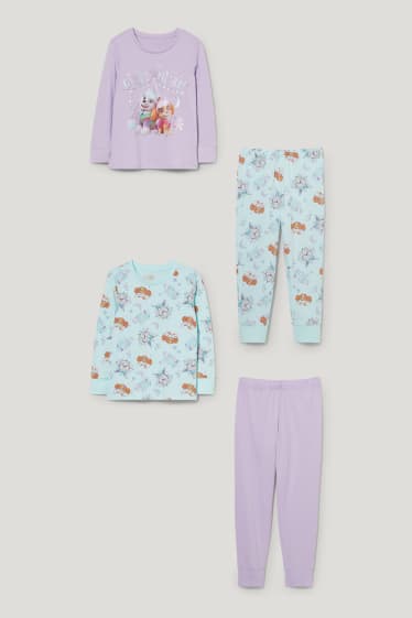 Toddler Girls - Set van 2 - Paw Patrol - pyjama - biokatoen - turquoise