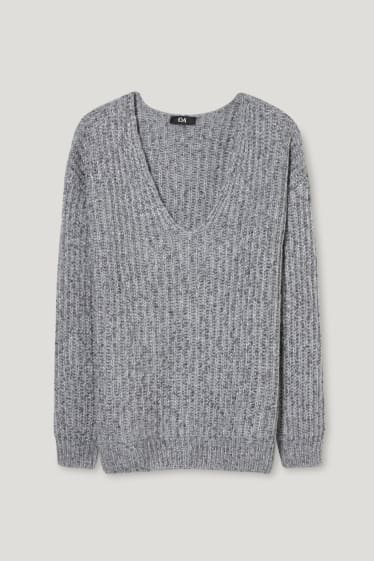 Damen - Pullover - grau-melange