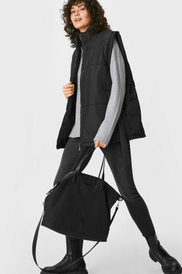 Women - Quilted gilet - black