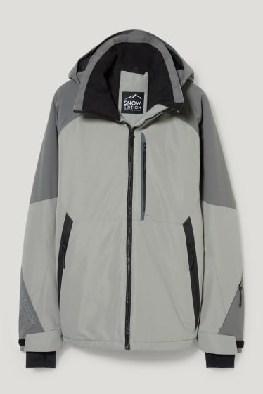 Men - Ski jacket with hood - BIONIC-FINISH®ECO - gray