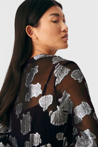 Women - Dress - shiny - black