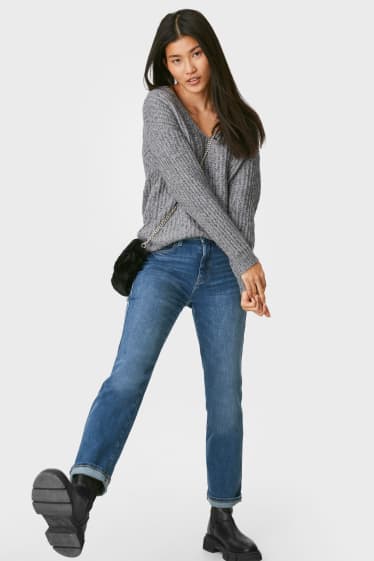 Damen - Pullover - grau-melange