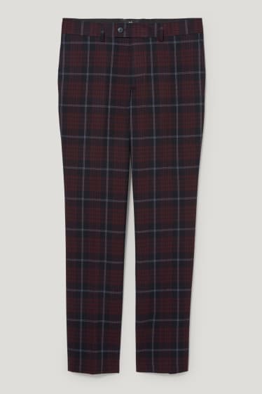 Herren - Baukasten-Hose - Regular Fit - Stretch - kariert - dunkelblau