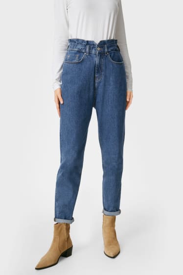 Kobiety - Mom jeans - wysoki stan - materiał z recyklingu - dżins-niebieski