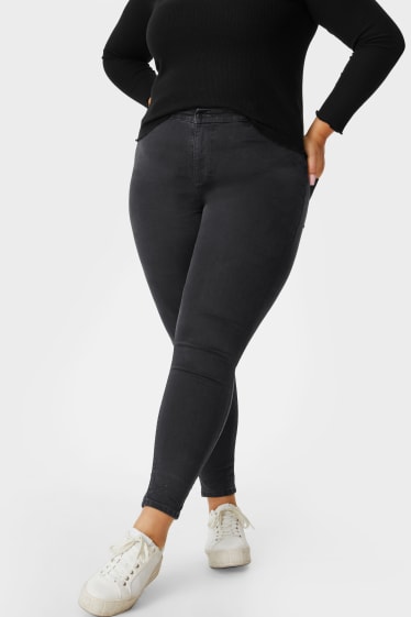 Femmes grandes tailles - CLOCKHOUSE - super skinny jean - high waist - noir