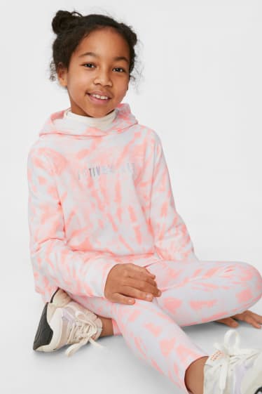Kids Girls - Set - hoodie en legging - 2-delig - neon oranje