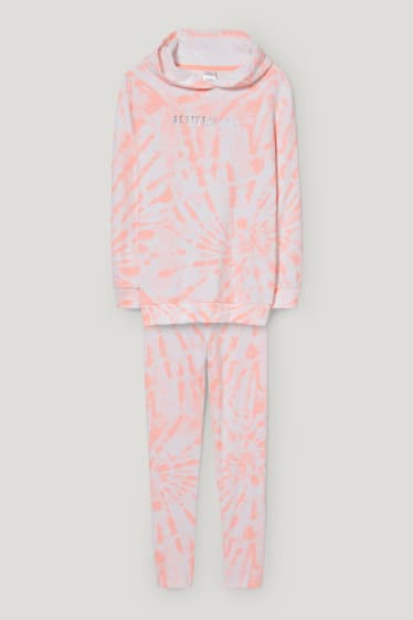 Kids Girls - Set - hoodie en legging - 2-delig - neon oranje