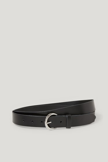 Femmes - Ceinture en cuir - noir