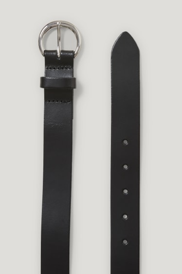 Femmes - Ceinture en cuir - noir