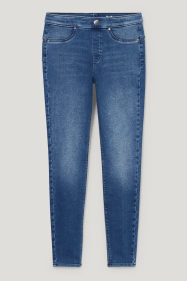 Kobiety - Jegging jeans - jegginsy ocieplane - efekt push-up - dżins-niebieski