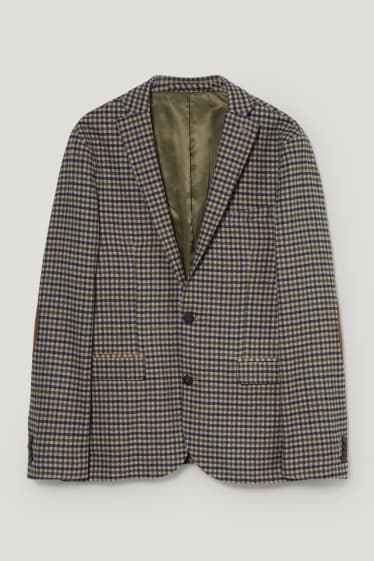 Herren - Schurwoll-Baukasten-Sakko - Slim Fit - kariert - beige