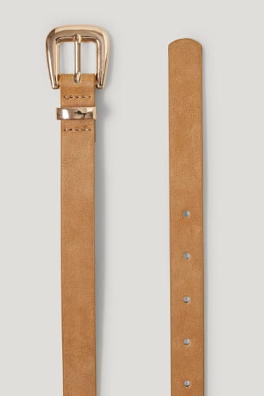 Femmes - Ceinture - similicuir - havane