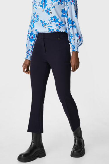 Women - Cloth trousers - kick flare - dark blue