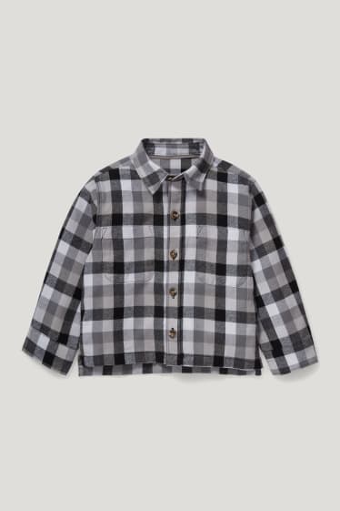 Toddler Boys - Flanellhemd - genderneutral - kariert - grau
