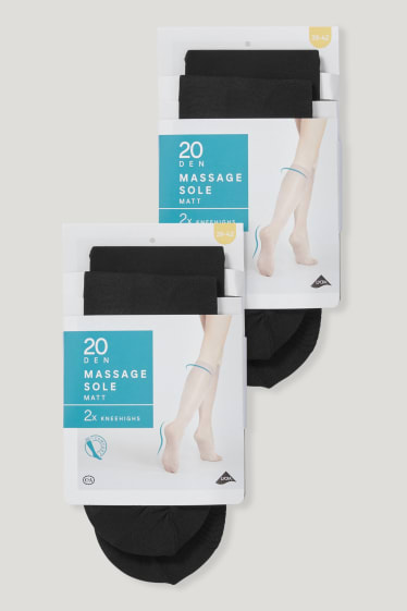 Damen - Multipack 4er - Feinkniestrümpfe - 20 DEN - schwarz